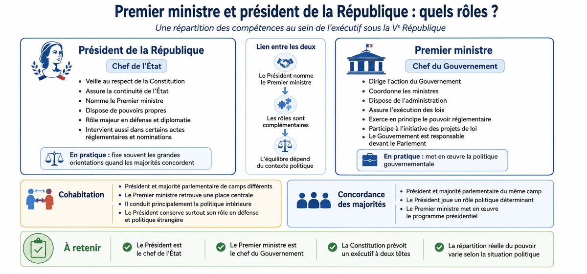 Quel est le rôle du Premier ministre par rapport au président de la République ?