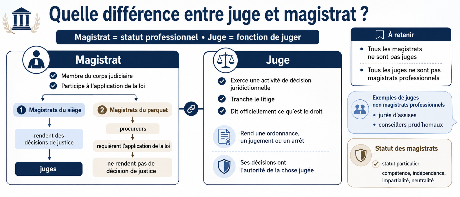 Quelle différence entre juge et magistrat ?
