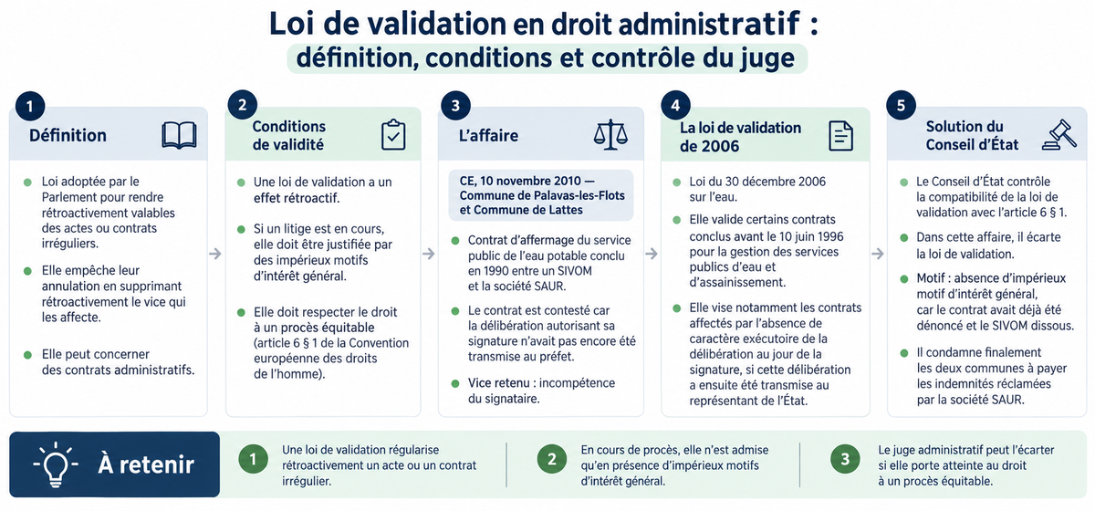 Loi de validation en droit administratif : définition, conditions et contrôle du juge