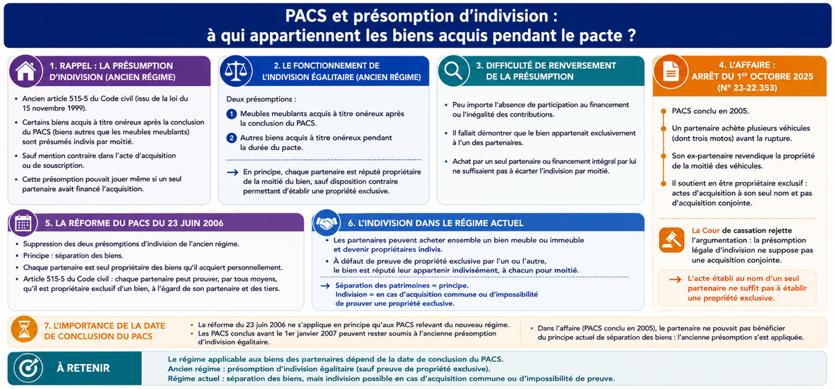 PACS et présomption d’indivision : à qui appartiennent les biens acquis pendant le pacte ?