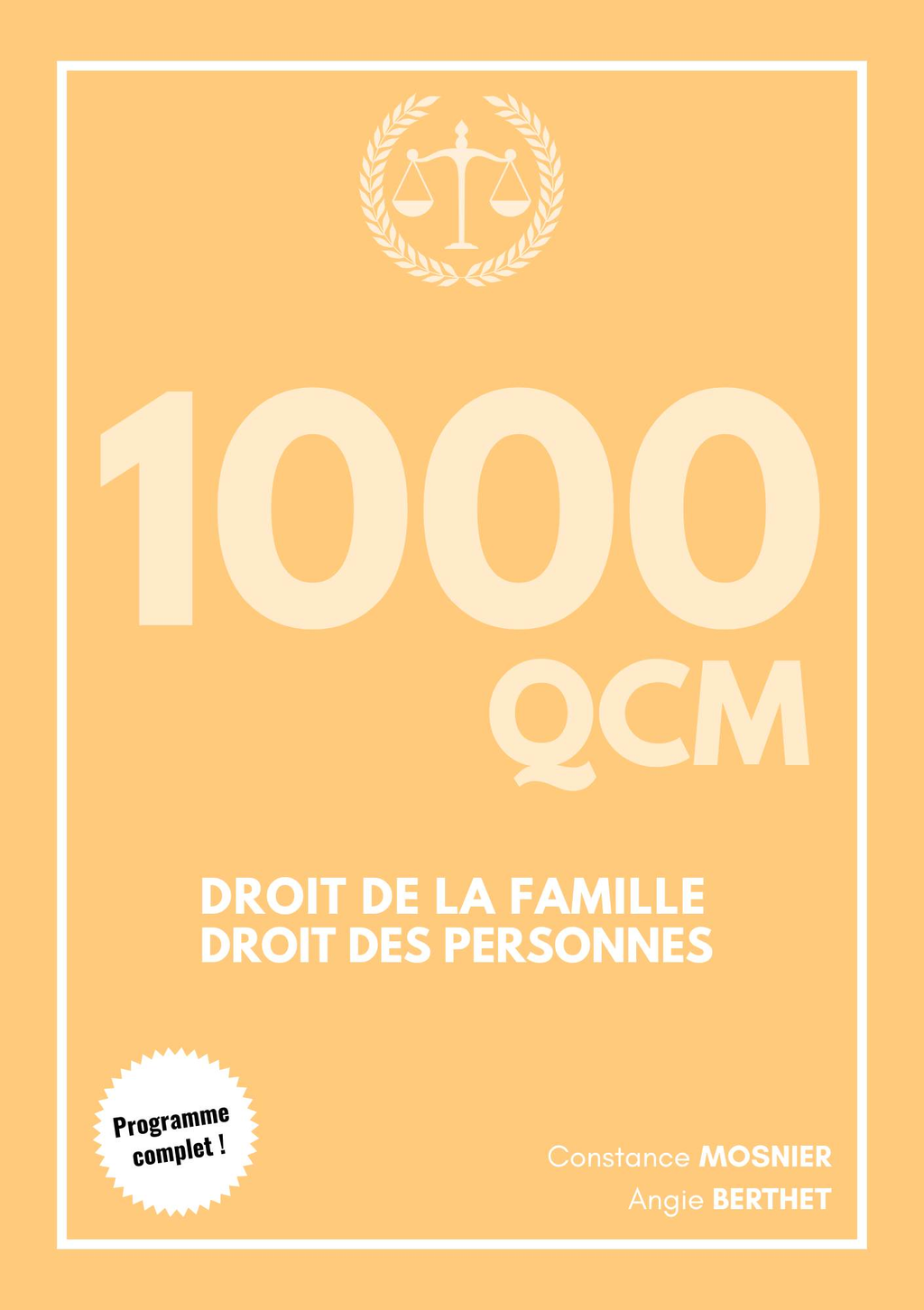 Couverture du manuel "1 000 QCM corrigés en droit de la famille et des personnes" : votre allié pour réussir vos partiels - Manuel 1000 QCM Droit de la famille - Droit des personnes