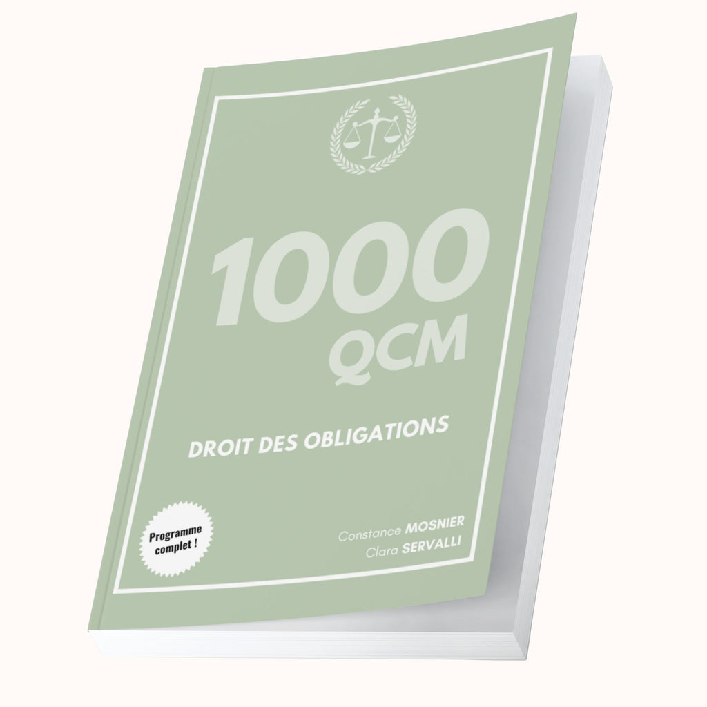 Manuel 1000 QCM Droit des obligations + correction détaillée (à jour 2026)