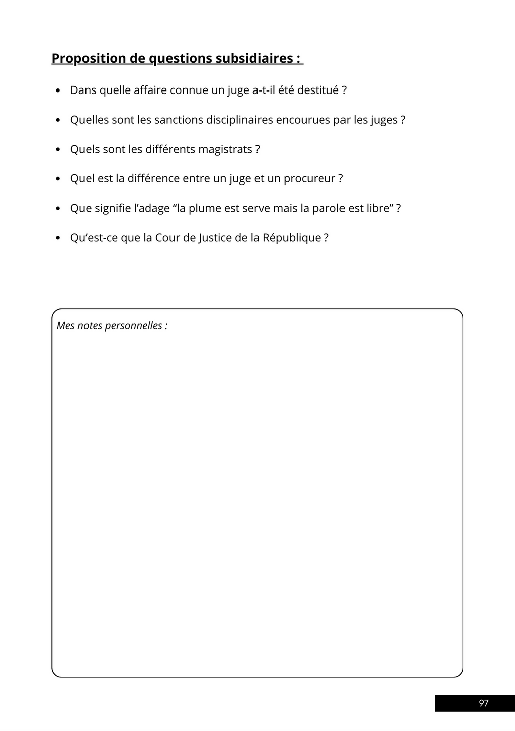 Manuel 50 Sujets corrigés Grand Oral CRFPA + plans détaillés (à jour 2025)