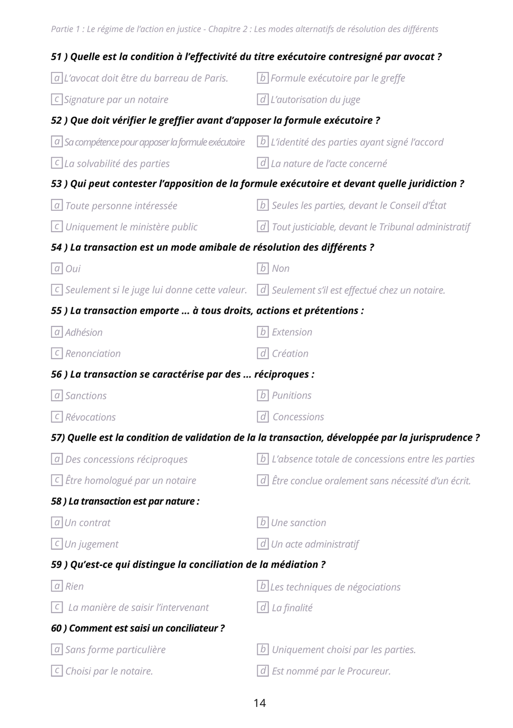Manuel 1000 QCM Procédure Civile + correction détaillée (à jour 2026)