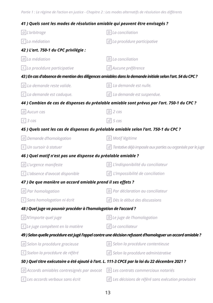 Manuel 1000 QCM Procédure Civile + correction détaillée (à jour 2025)