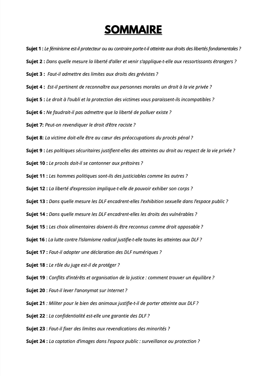 Manuel 50 Sujets du Grand Oral CRFPA