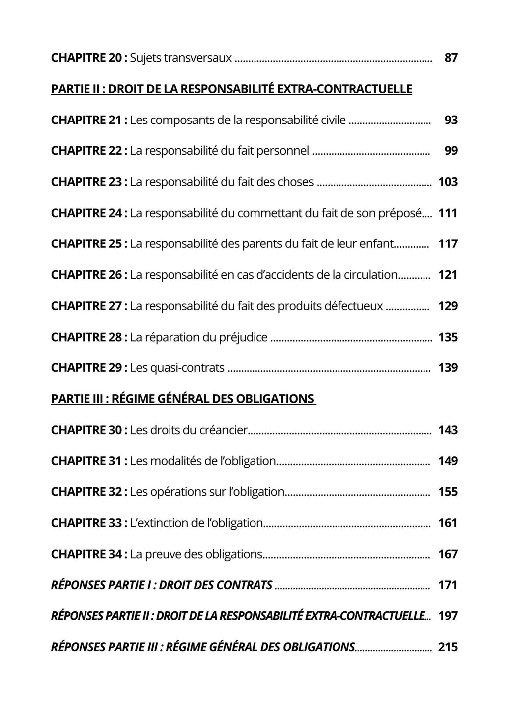 Manuel 1000 QCM Droit des obligations + correction détaillée (à jour 2026)