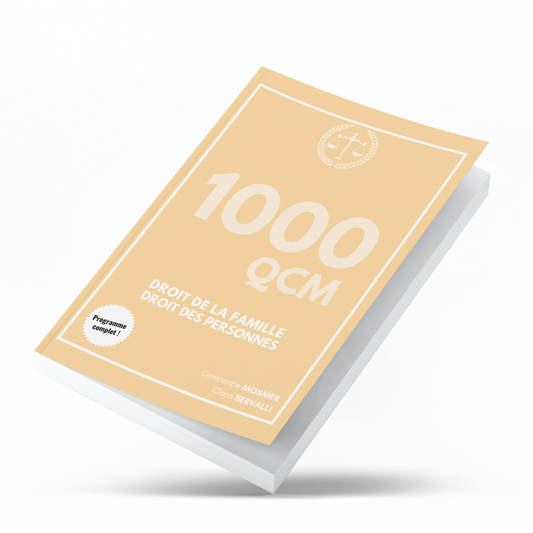 Manuel 1000 QCM Droit de la famille - Droit des personnes + correction détaillée (à jour 2026)
