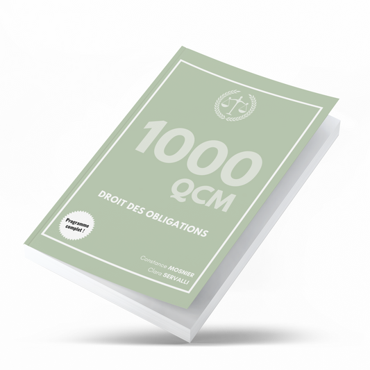 Manuel 1000 QCM Droit des obligations + correction détaillée (à jour 2026)