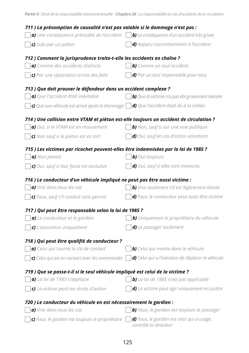 Manuel 1000 QCM Droit des obligations + correction détaillée (à jour 2026)