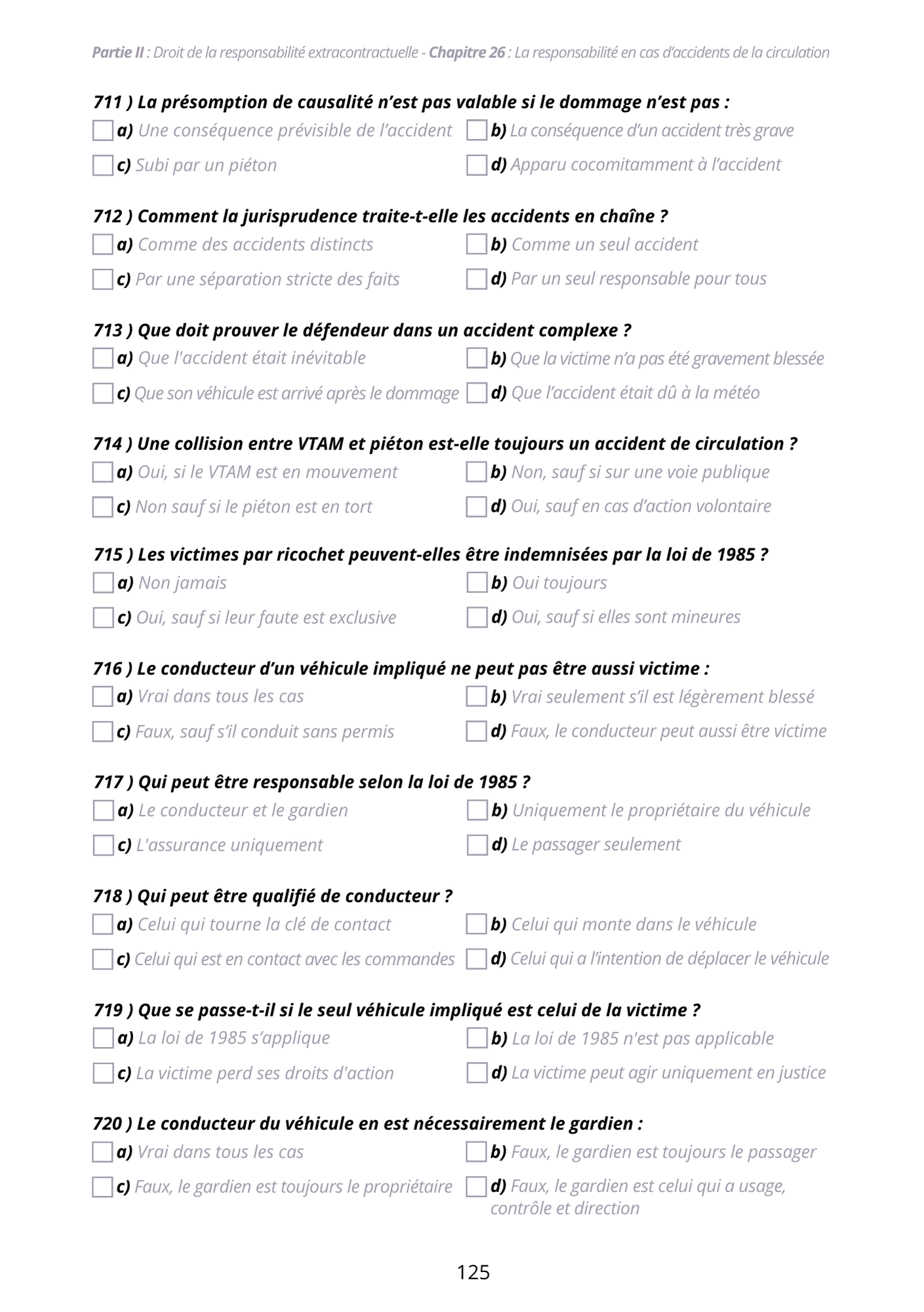 Manuel 1000 QCM Droit des obligations + correction détaillée (à jour 2026)